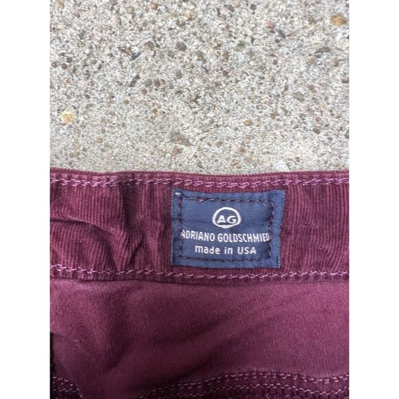 AG Adriano Goldschmied Burgundy Corduroy The Legging Super Skinny Jeans 32 - Picture 2 of 5